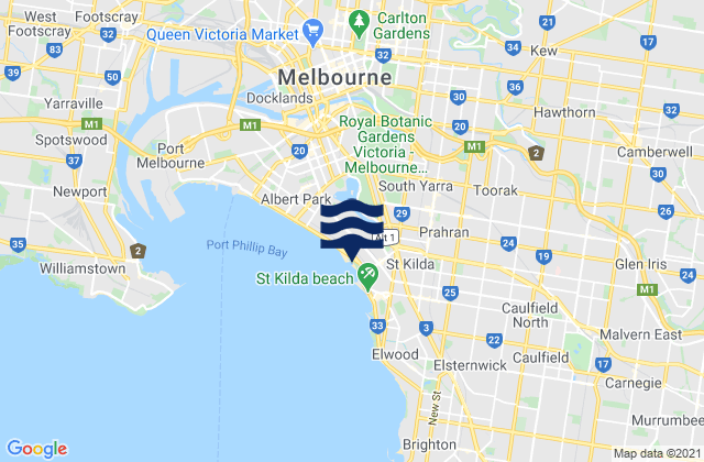 Mapa de mareas Alphington, Australia