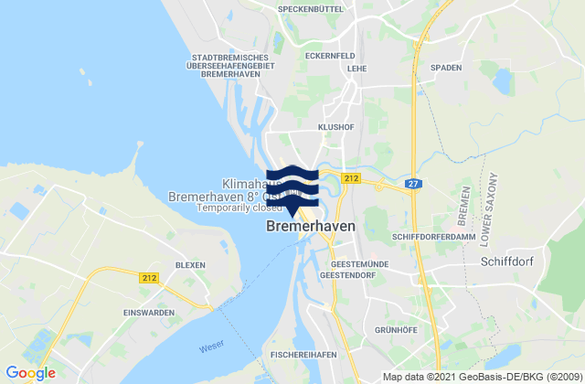 Mapa de mareas Alter Hafen, Germany