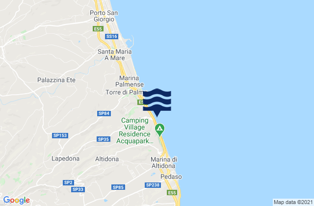 Mapa de mareas Altidona, Italy
