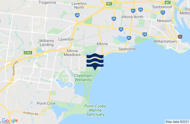 Mapa de mareas Altona Meadows, Australia