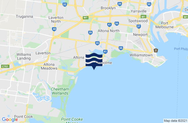 Mapa de mareas Altona Pier, Australia