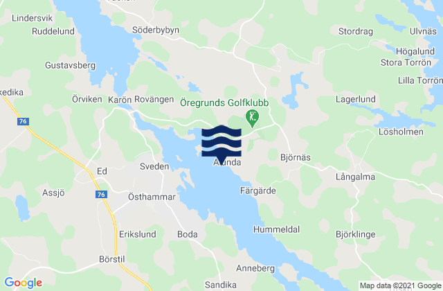 Mapa de mareas Alunda, Sweden