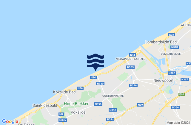 Mapa de mareas Alveringem, Belgium