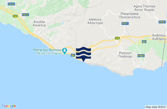 Mapa de mareas Aléktora, Cyprus