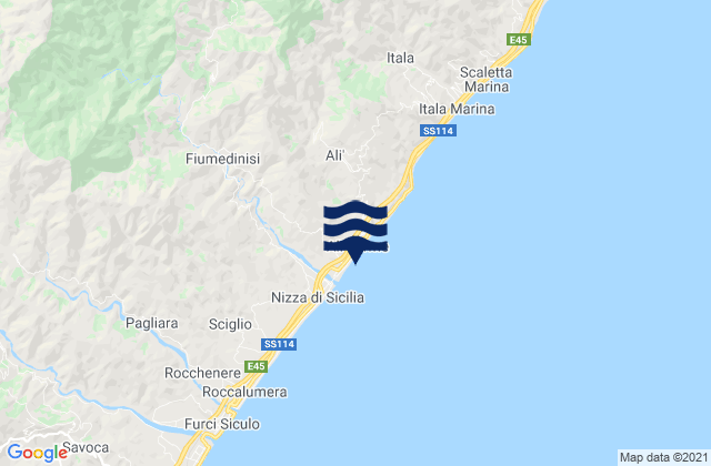 Mapa de mareas Alì Terme, Italy