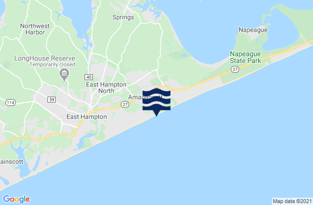 Mapa de mareas Amagansett Beach, United States