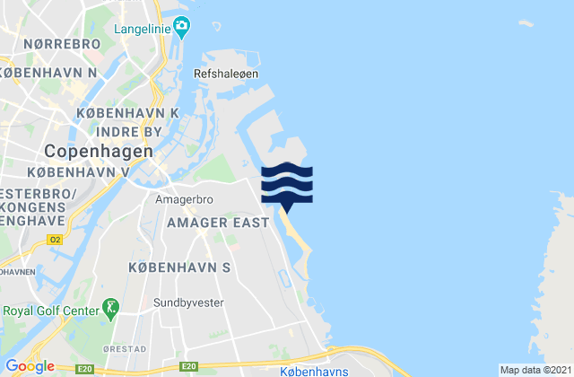 Mapa de mareas Amager Strand, Denmark