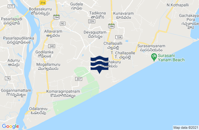 Mapa de mareas Amalāpuram, India