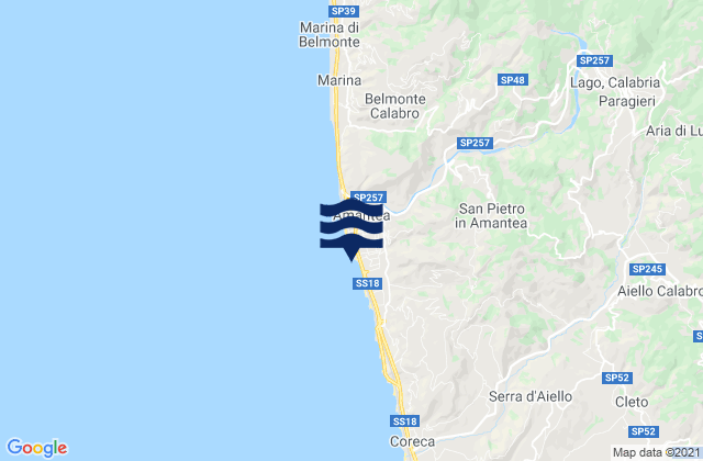 Mapa de mareas Amantea, Italy