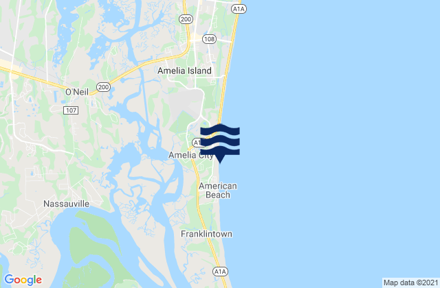 Mapa de mareas Amelia City (South Amelia River), United States