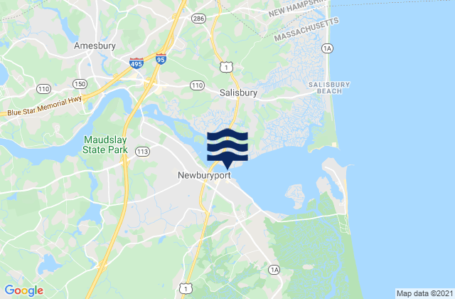 Mapa de mareas Amesbury, United States