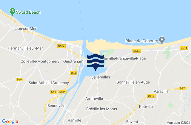 Mapa de mareas Amfreville, France