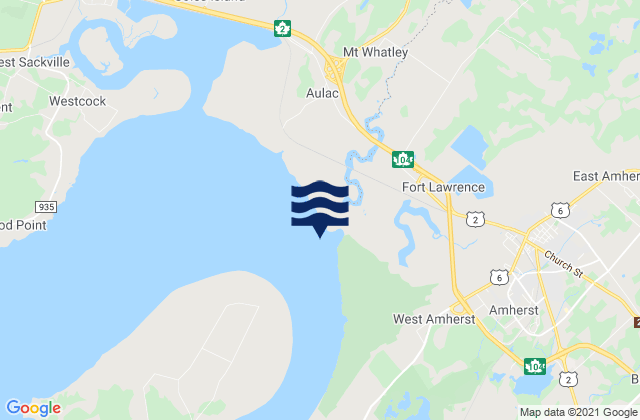 Mapa de mareas Amherst Point, Canada