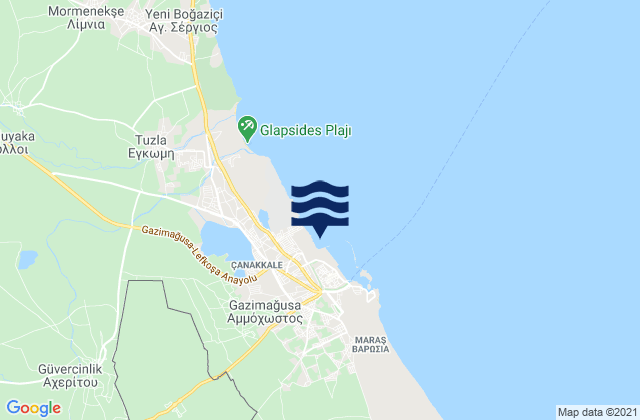 Mapa de mareas Ammóchostos, Cyprus