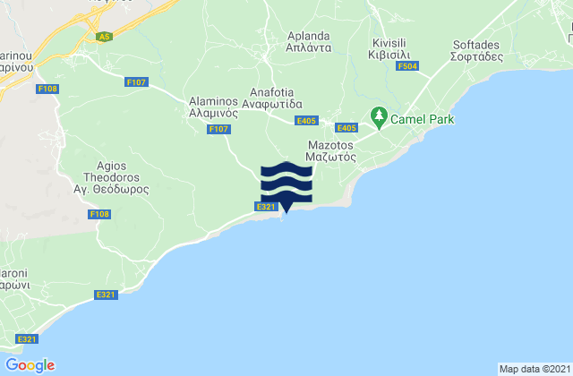 Mapa de mareas Anafotída, Cyprus