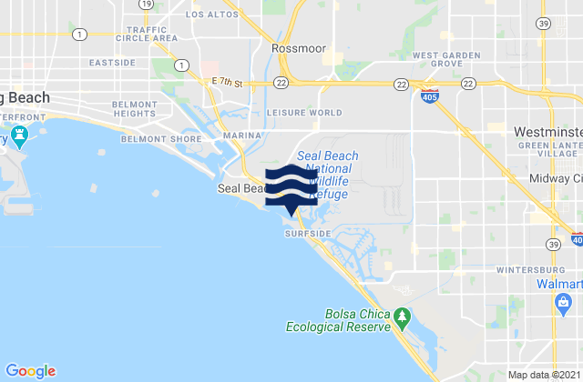 Mapa de mareas Anaheim Bay, United States