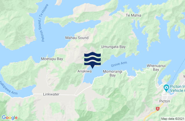 Mapa de mareas Anakiwa Bay, New Zealand