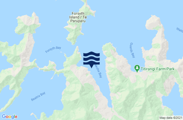 Mapa de mareas Anakoha Bay, New Zealand