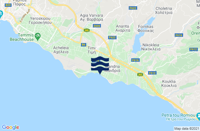 Mapa de mareas Anaríta, Cyprus