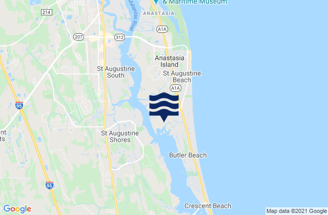 Mapa de mareas Anastasia Island, United States
