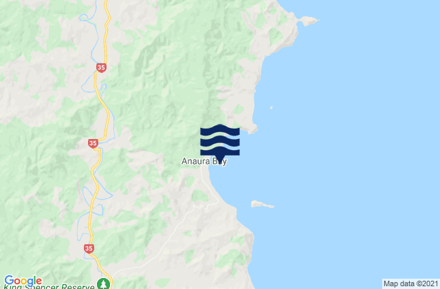 Mapa de mareas Anaura Bay, New Zealand