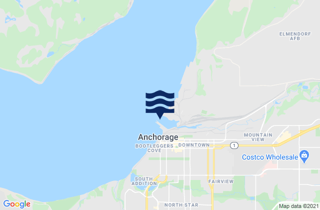 Mapa de mareas Anchorage, United States