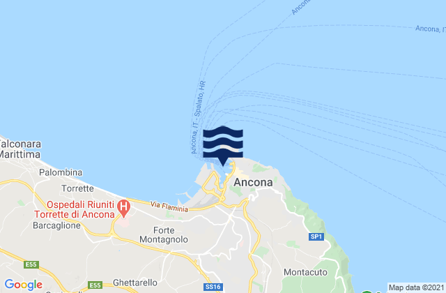 Mapa de mareas Ancona Port, Italy