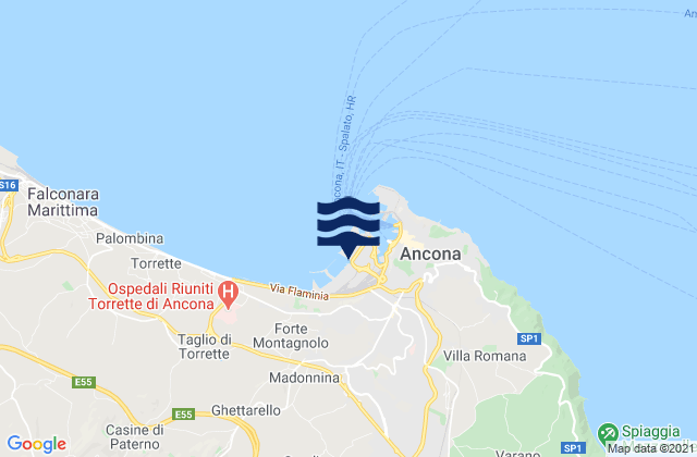 Mapa de mareas Ancona, Italy