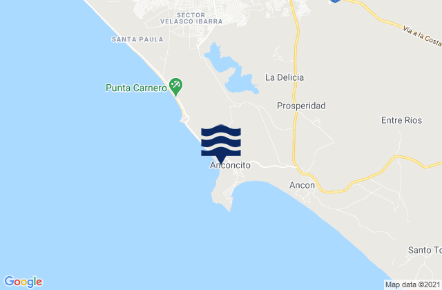 Mapa de mareas Anconcito, Ecuador