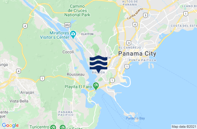 Mapa de mareas Ancón, Panama