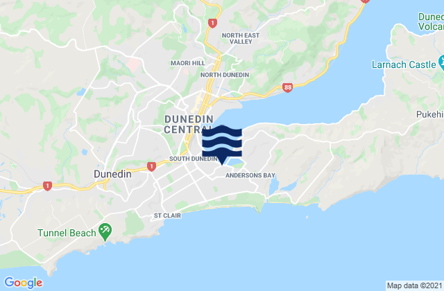 Mapa de mareas Andersons Bay, New Zealand
