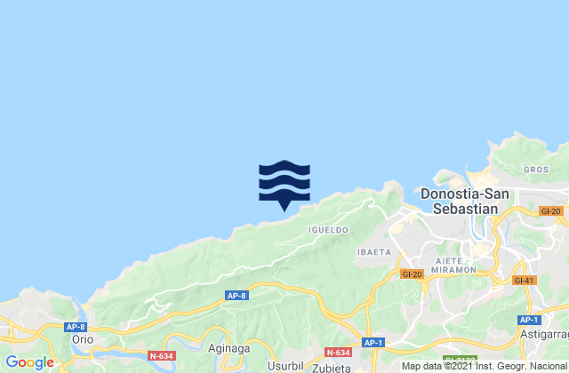 Mapa de mareas Andoain, Spain