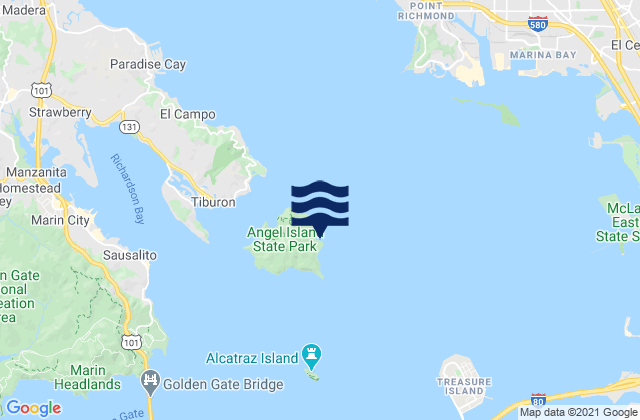 Mapa de mareas Angel Island (East Garrison), United States