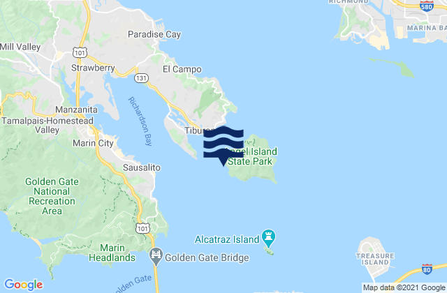 Mapa de mareas Angel Island (west Side), United States