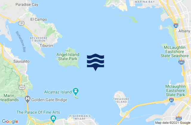 Mapa de mareas Angel Island .8 mi E, United States