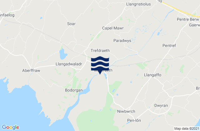 Mapa de mareas Anglesey, United Kingdom