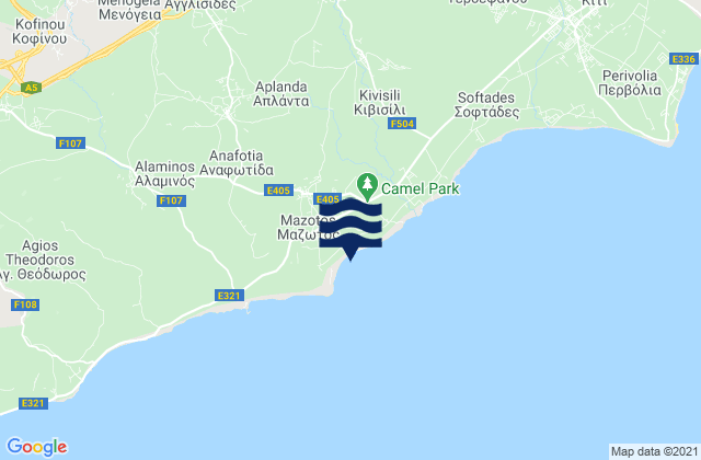 Mapa de mareas Anglisídes, Cyprus