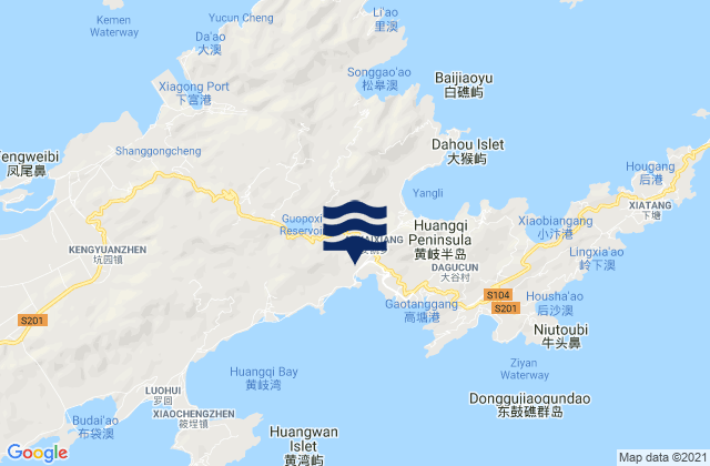 Mapa de mareas Ankai, China