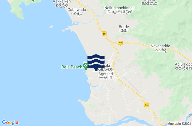 Mapa de mareas Ankola, India