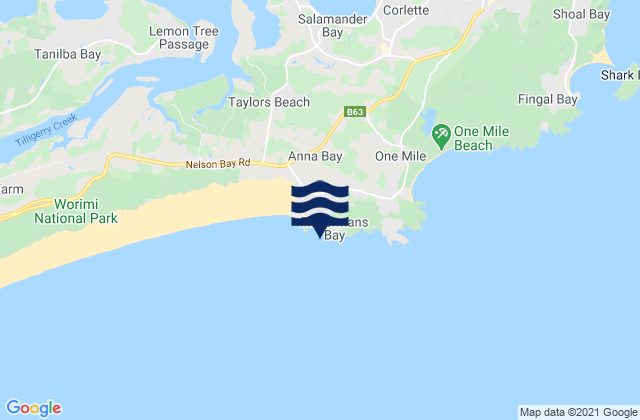 Mapa de mareas Anna Bay, Australia