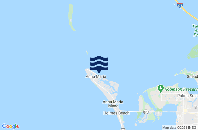 Mapa de mareas Anna Maria Key City Pier, United States