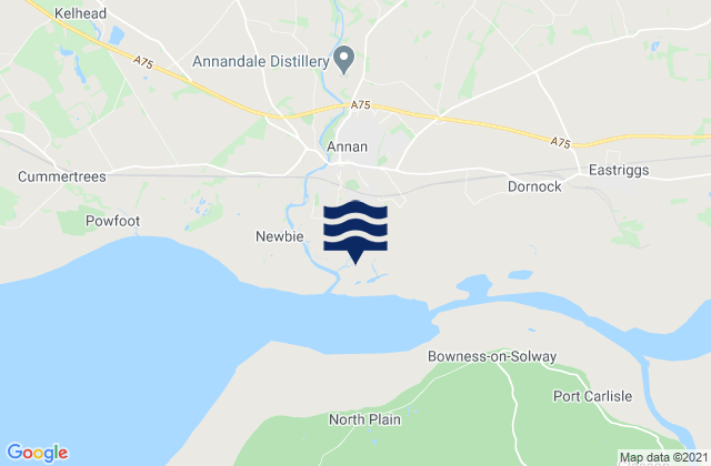 Mapa de mareas Annan Beach, United Kingdom
