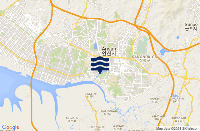 Mapa de mareas Ansan-si, South Korea