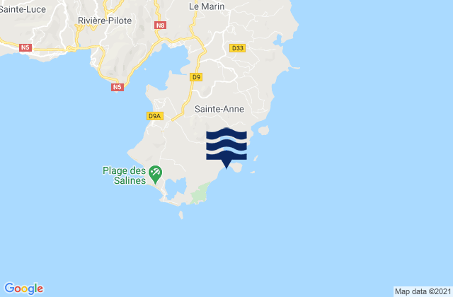 Mapa de mareas Anse Trabaud, Martinique