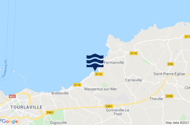 Mapa de mareas Anse du Brick, France