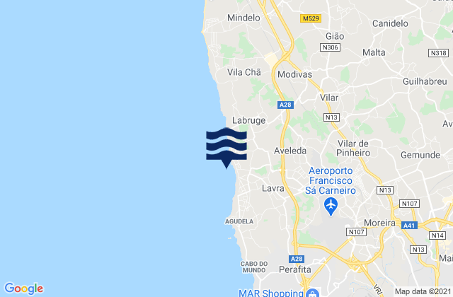 Mapa de mareas Anta, Portugal