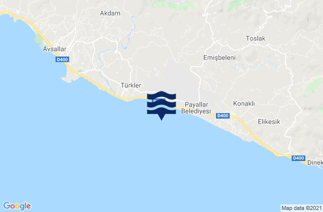 Mapa de mareas Antalya, Turkey
