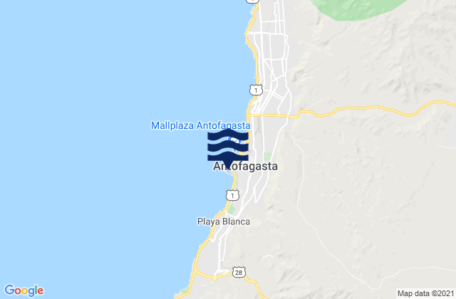Mapa de mareas Antofagasta, Chile
