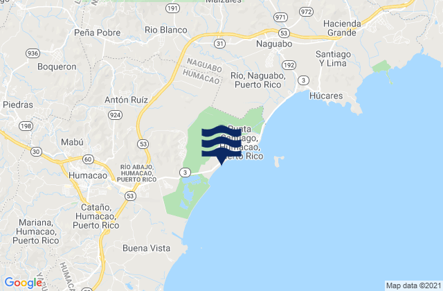 Mapa de mareas Antón Ruíz Barrio, Puerto Rico