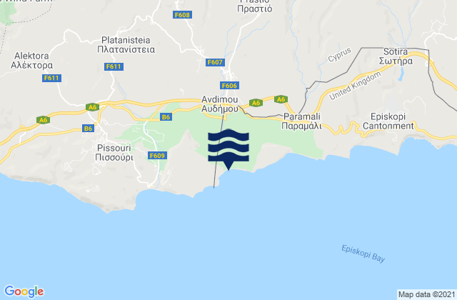 Mapa de mareas Anógyra, Cyprus